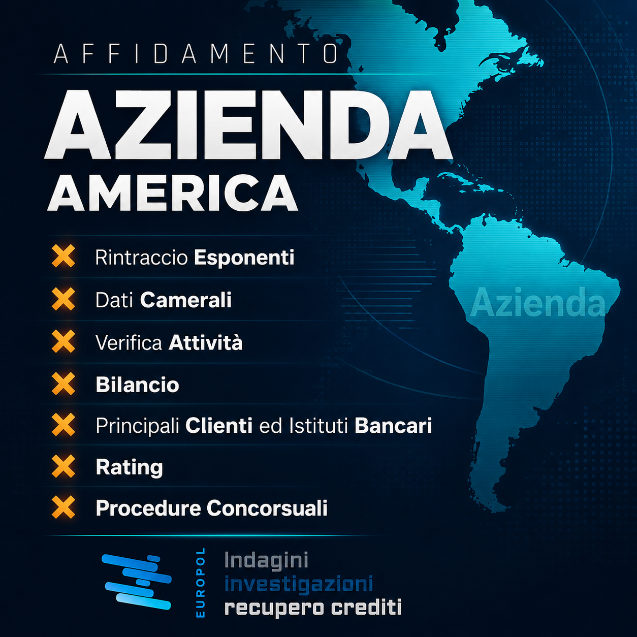Affidamento Azienda America per verifica imprese USA e canadesi Europol Investigazioni
