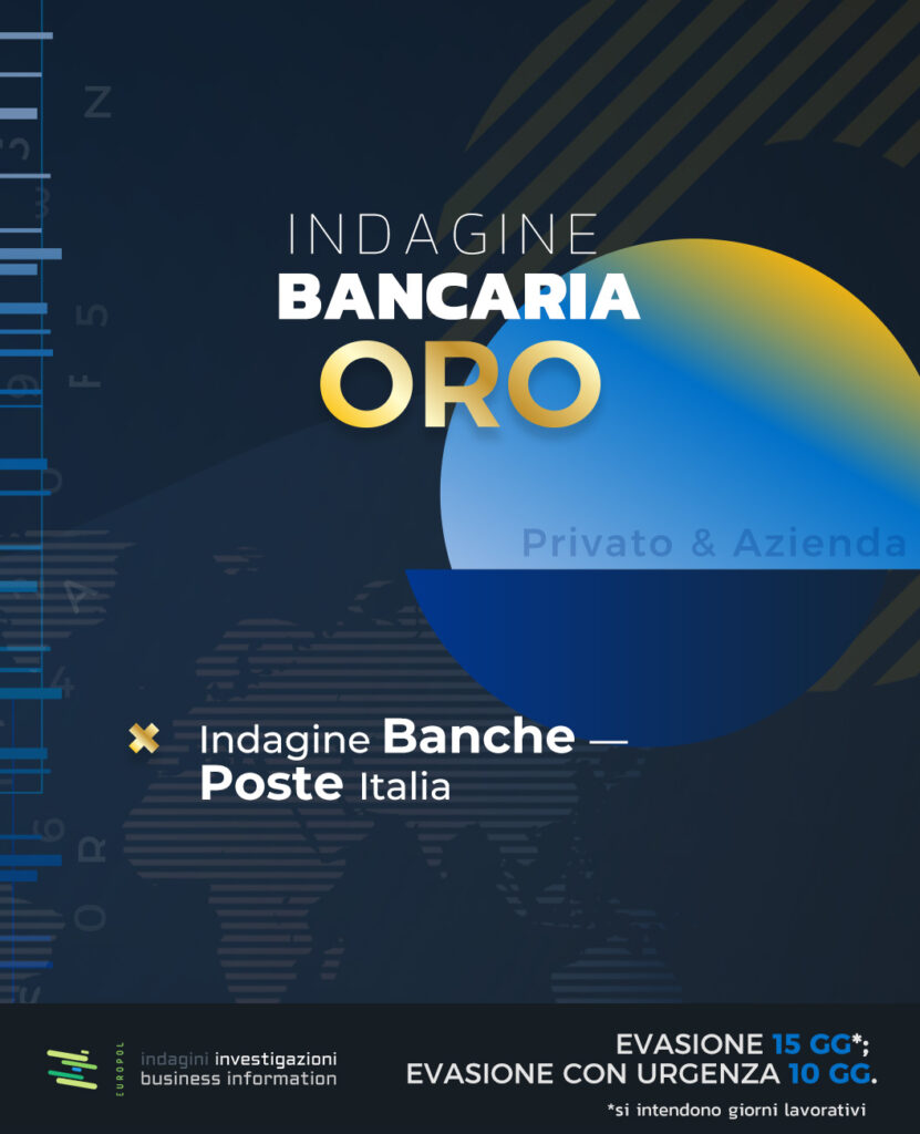 Indagine Bancaria Conti Online. Europol Investigazioni.