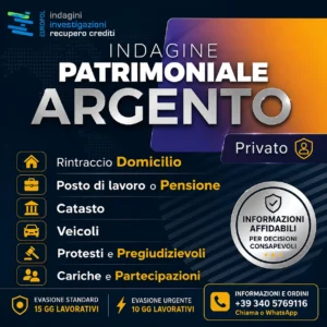 indagine patrimoniale argento privato