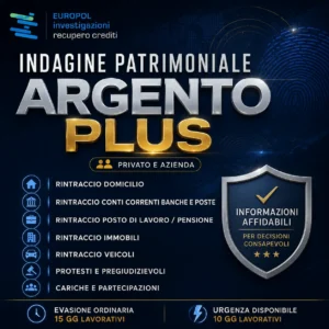 INDAGINE PATRIMONIALE ARGENTO PLUS